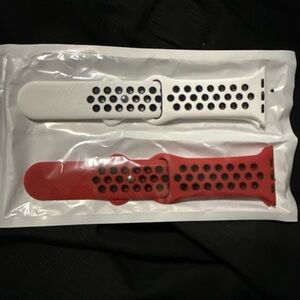 Red and White Sport Watch Bands